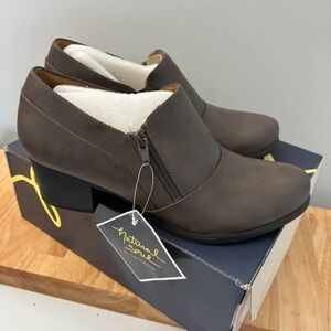 Natural Soul Brown Slip-On Ankle Shoe with Side Zipper